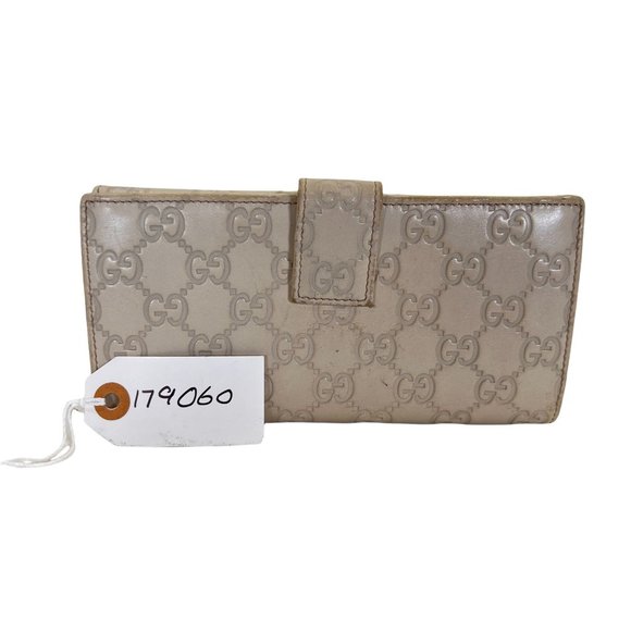 Authentic Gucci Wallet Long White Cream Leather GG Vintage On Sale - Picture 3 of 11